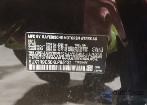 2019 BMW X3 xDrive30I z USA, uszkodzony, nr VIN 5UXTR9C50KLP95131